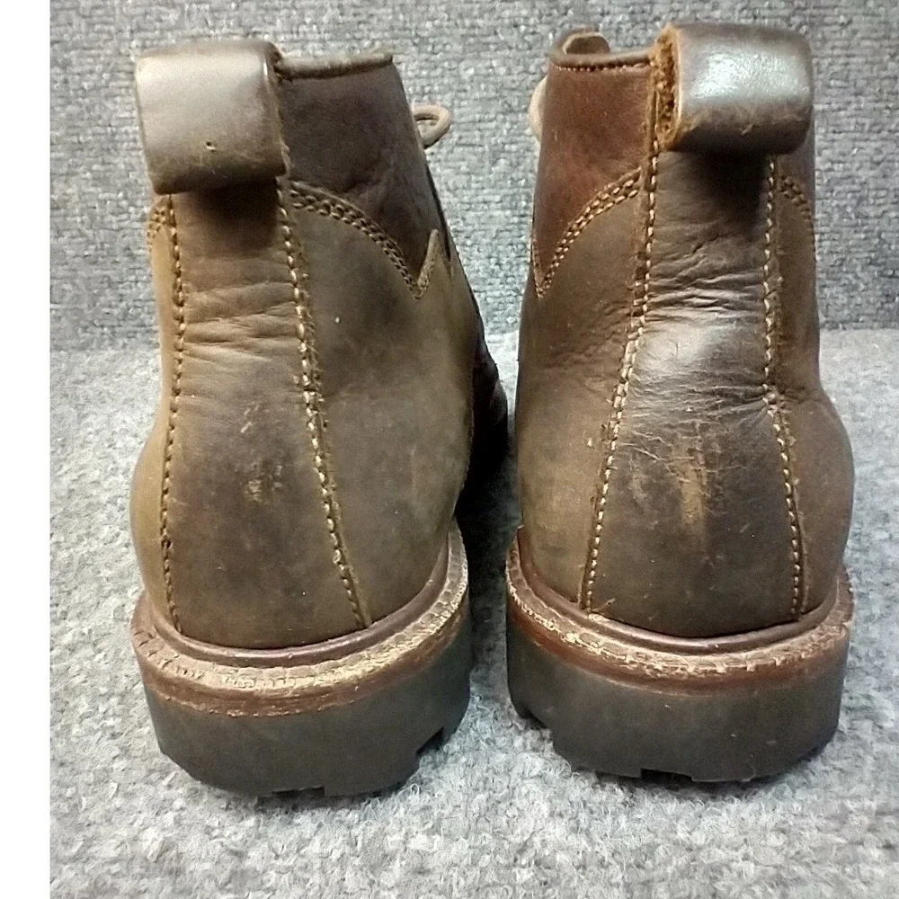 Cole Haan Womens 7N Brown Leather Moc Toe Lace Up‎ Ankle Lug Sole Boots F4437